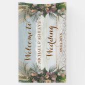 ビーチアーバーバラトロピカルサンセット結婚の背景 横断幕 (縦)