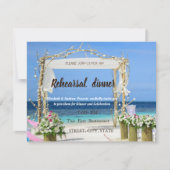 ビーチアーバーフローラ結婚のリハーサルディナー 招待状 (正面)