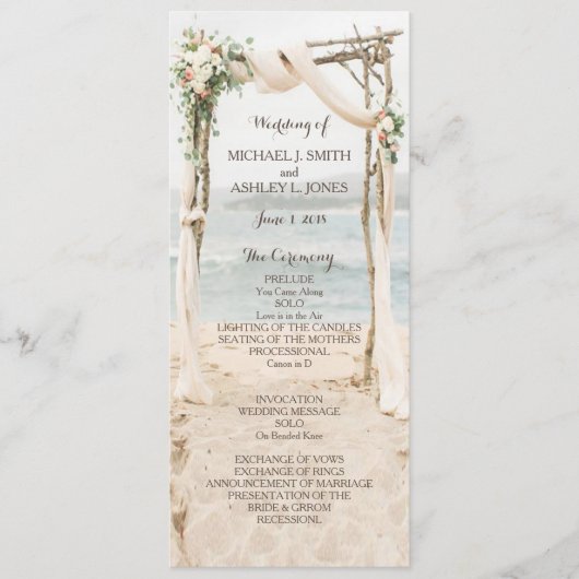 ビーチアーバー結婚式 プログラム (正面)