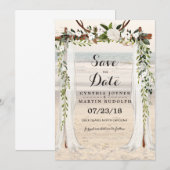 ビーチアーバー結婚式 Save the Date 招待状 (正面/裏面)