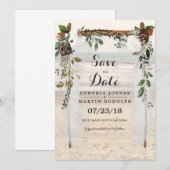 ビーチアーバー結婚式 Save the Date 招待状 (正面/裏面)