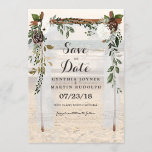 ビーチアーバー結婚式 Save the Date 招待状
