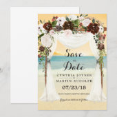 ビーチアーバー結婚式 Save the Date 招待状 (正面/裏面)