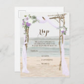 ビーチアーバー ラベンダー ウェディング RSVP ポストカード (正面/裏面)