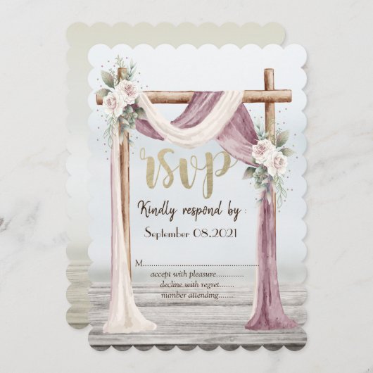 ビーチアーボアへの出欠確認 招待状 (正面/裏面)