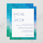 ビーチィレトロタイプサマー結婚式招待状 (正面/裏面)