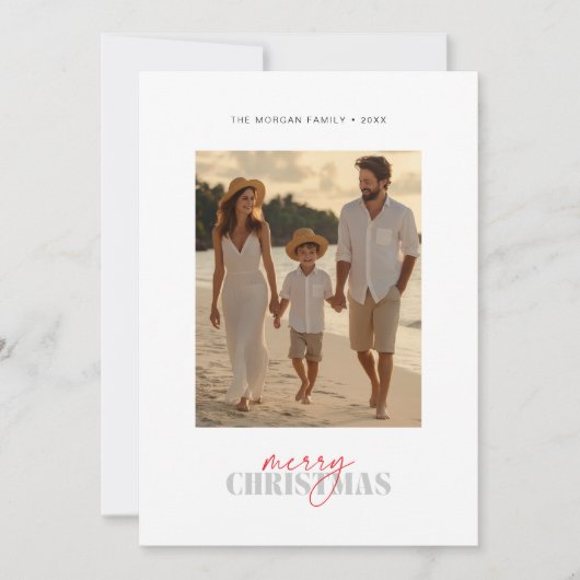 ビーチィ家族の写真航海のクリスマスカード シーズンカード (正面)