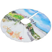 ビーチイウォーターのカラー海とシェル フェイクリネンツリースカート (アングル)