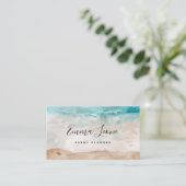ビーチイウォーターの色 | シーブルー、クリーム、ブラウン 名刺 (スタンド正面)