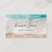 ビーチイウォーターの色 | シーブルー、クリーム、ブラウン 名刺 (正面)