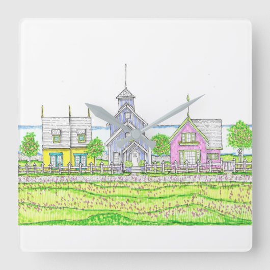 ビーチイコテージウォールクロック スクエア壁時計 (正面)