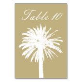 ビーチイサンド色ヤシの木のスケッチ結婚ズ テーブルナンバー (裏面)