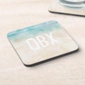 ビーチイニシャル海ビーチ水砂トラベルおもしろい コースター (左側)