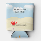 ビーチイパーソナライズされたガニ 缶クーラー (正面)