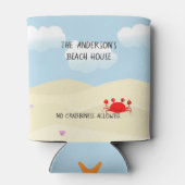 ビーチイパーソナライズされたガニ 缶クーラー (裏面)
