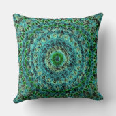 ビーチイブルーとグリーンスパイダーウェブ クッション (裏面)