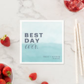 ビーチイブルースウォーター最高のカラーデイエバ結婚ーズ スタンダードカクテルナプキン (インサイチュ)