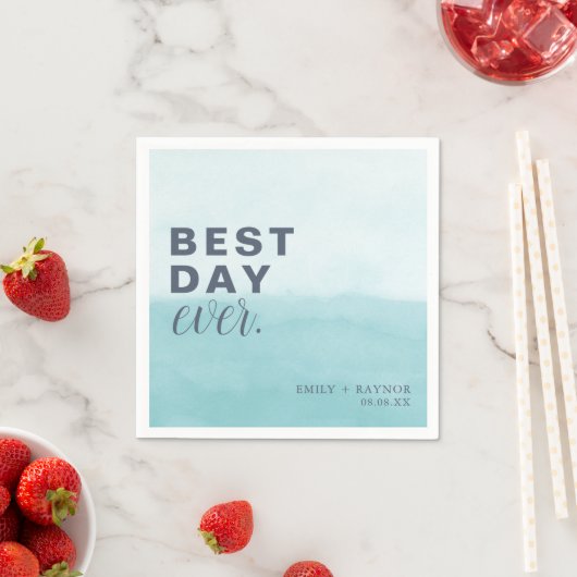 ビーチイブルースウォーター最高のカラーデイエバ結婚ーズ スタンダードカクテルナプキン (インサイチュ)