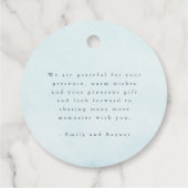 ビーチイブルースウォーター色ビーチ結婚式サンキューユー フェイバータグ (裏面)