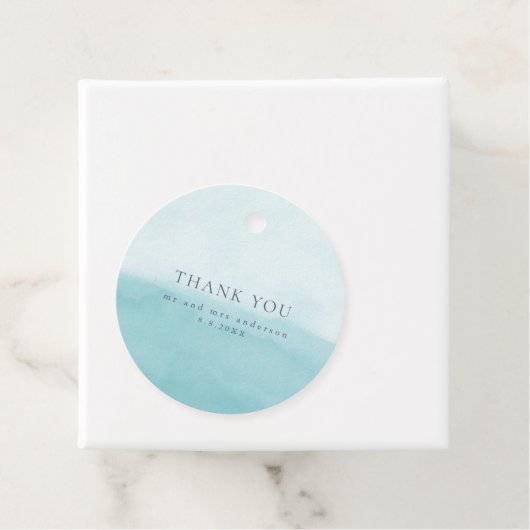 ビーチイブルースウォーター色ビーチ結婚式サンキューユー フェイバータグ (インサイチュ)