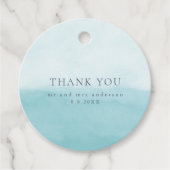 ビーチイブルースウォーター色ビーチ結婚式サンキューユー フェイバータグ (正面)