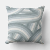 ビーチイブルーレトロレインボーストライプズ模様 クッション (正面)