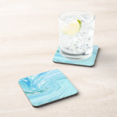 ビーチイブルー海抽象芸術アクリル注ぎ コースター (右側)
