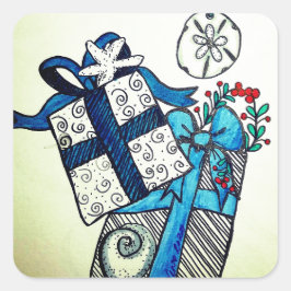 ビーチイプレゼントステッカー スクエアシール