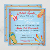 ビーチイプールサイドブライダルシャワー招待 招待状 (正面/裏面)