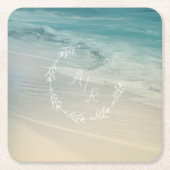 ビーチイベントモノグラム スクエアペーパーコースター (正面)