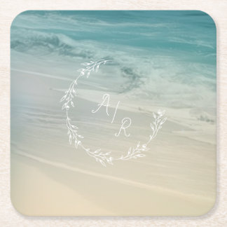 ビーチイベントモノグラム スクエアペーパーコースター