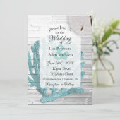 ビーチイホワイトウォッシュウッド結婚式招待状 招待状 (スタンド正面)