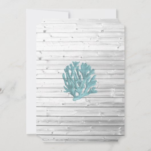 ビーチイホワイトウォッシュウッド結婚式招待状 招待状 (裏面)