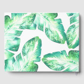 ビーチイホワイトグリーン熱帯葉ズ結婚ス ゲストブック (裏面)