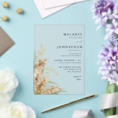 ビーチイボホパンパスグラス結婚ズ2 アクリル招待状 (インサイチュ (ウェディング))