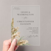 ビーチイボホパンパスグラス結婚ズV2 アクリル招待状 (インサイチュ (ポータブル))