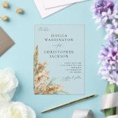 ビーチイボホパンパスグラス結婚ズV2 アクリル招待状 (インサイチュ (ウェディング))