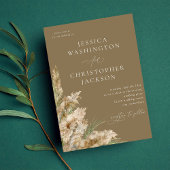 ビーチイボホパンパスグラス結婚ズV2 – トープ 招待状