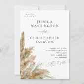 ビーチイボホパンパスグラス結婚ズV2 招待状 (正面)