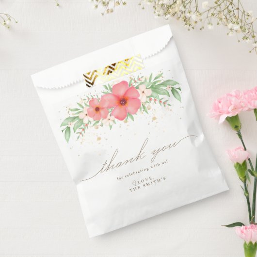 ビーチイボホピンクアイボリーグリーンリーフローラサンキュー フェイバーバッグ (封をした状態)