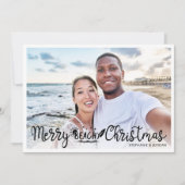 ビーチイメリークリスマスおもしろいの休暇写真 シーズンカード (正面)