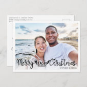 ビーチイメリークリスマスおもしろいの休暇写真 シーズンポストカード (正面/裏面)