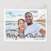 ビーチイメリークリスマスおもしろいの休暇写真 シーズンポストカード (正面)