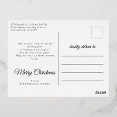 ビーチイメリークリスマスおもしろいの休暇写真 箔シーズンポストカード (裏面)