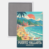 ビーチインプエルトバラルタメキシコトラベル マグネット (正面/裏面)