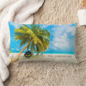 ビーチインモルディブ名前をカスタムする装飾用クッション ランバークッション (ブランケット)