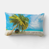 ビーチインモルディブ名前をカスタムする装飾用クッション ランバークッション (裏面)
