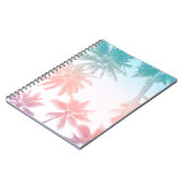 ビーチイヴィンテージサンセットパームツリーズ ノートブック (左側)