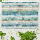 ビーチイ抽象芸術、アルコールインクストライプ キッチンタオル (折り畳み)