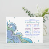 ビーチイ海ウェーブバーバルミツワー招待状 招待状 (スタンド正面)